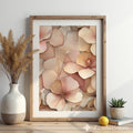 Blush Neutral Floral Wall Art - Soft Peach Botanical Print, Minimal Japandi Canvas for Living Room & Bedroom