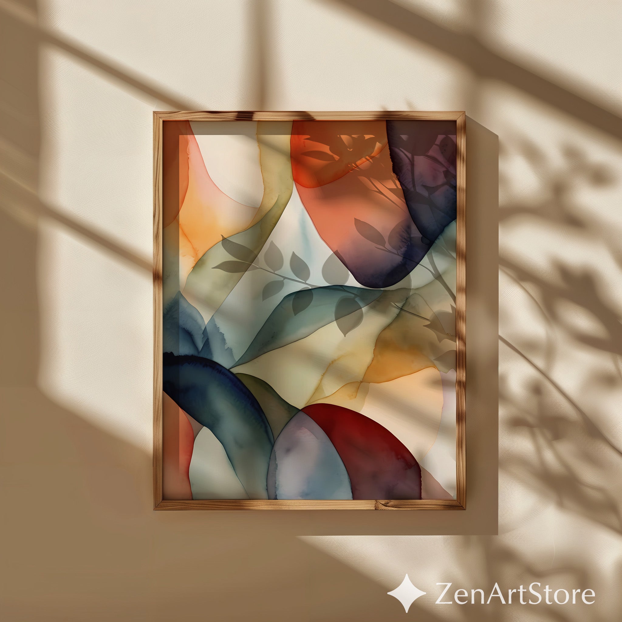 Abstract Fluid Watercolor Wall Art | Earth Tone Minimal Modern Print for Living Room, Bedroom, Japandi & Wabi Sabi Decor