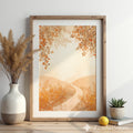 Autumn Pathway Neutral Wall Art - Minimal Beige Landscape Print for Japandi & Scandinavian Home Decor
