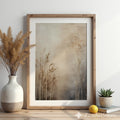 Neutral Botanical Wall Art — Beige Minimal Grass Print, Japandi Wabi Sabi Landscape for Living Room & Bedroom